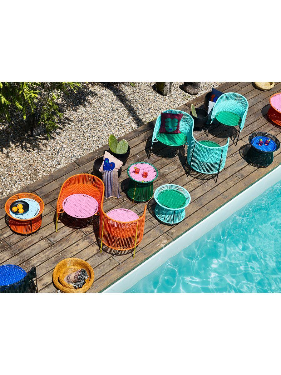 Powder-Coated Blue Caribe High Table by Sebastian Herkner For Sale