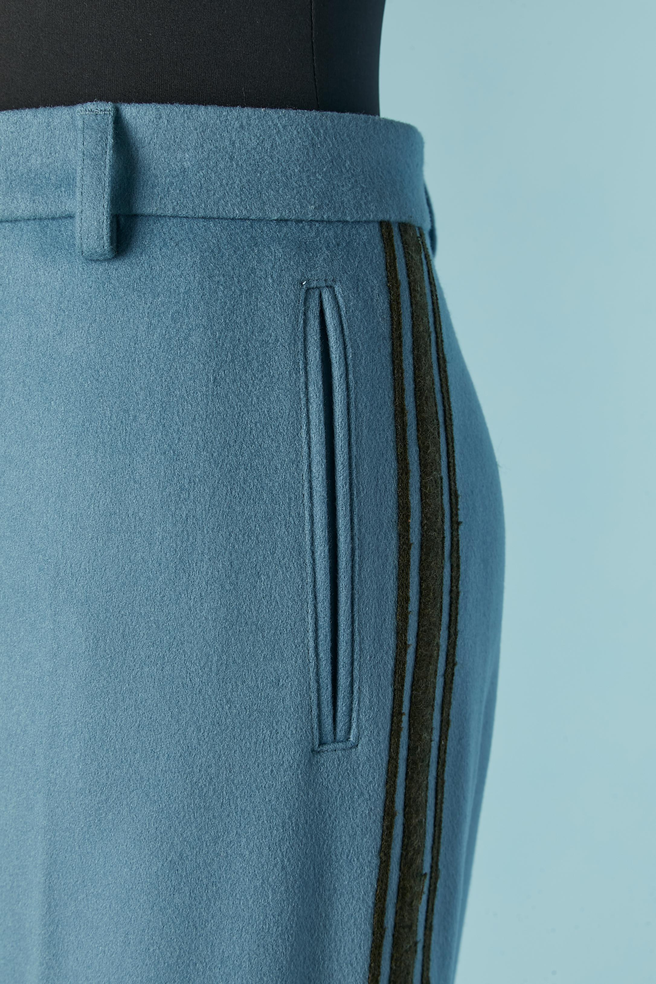 Pantalón azul de cachemira de estilo militar CHANEL Azul en venta