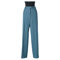 Pantalón azul de cachemira de estilo militar CHANEL
