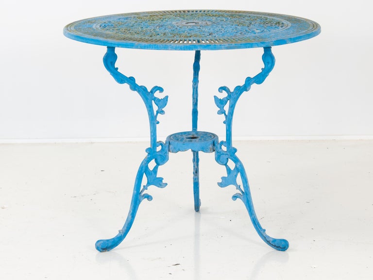 Blue Cast Iron Garden Dining Set at 1stDibs