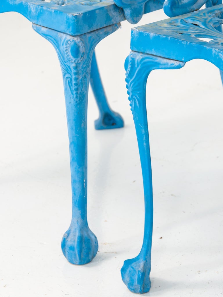Blue Cast Iron Garden Dining Set at 1stDibs
