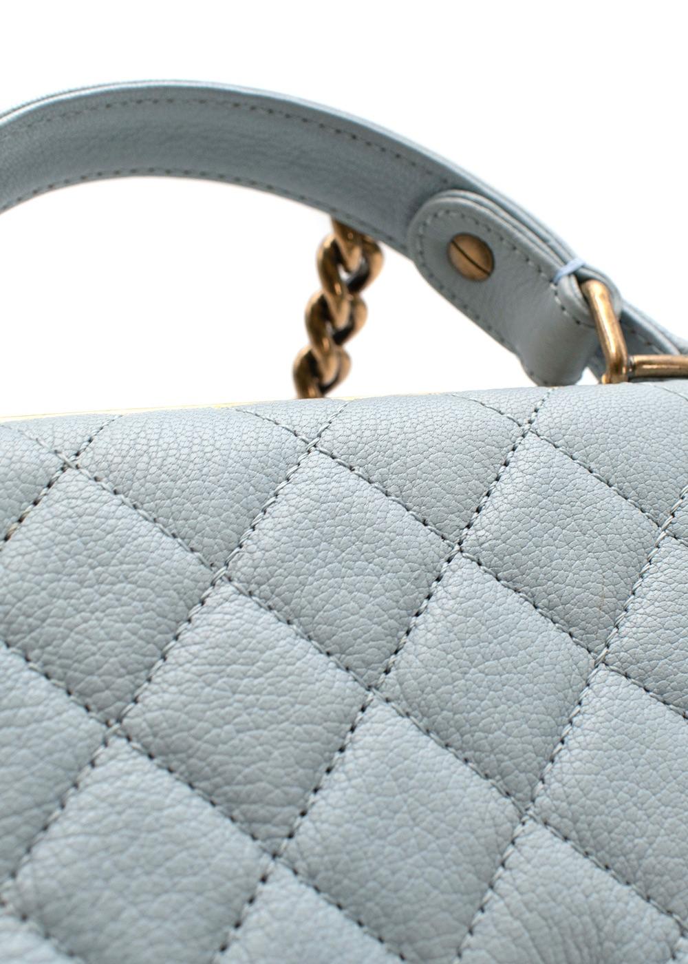 Blaues Kaviarleder Trendy Reissue Mini Top Handle Bag Damen im Angebot