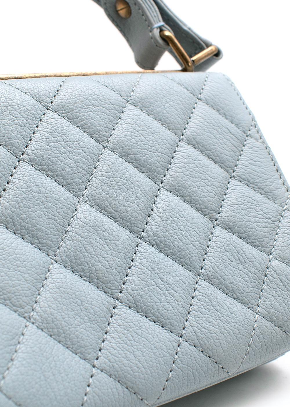 Blaues Kaviarleder Trendy Reissue Mini Top Handle Bag im Angebot 4