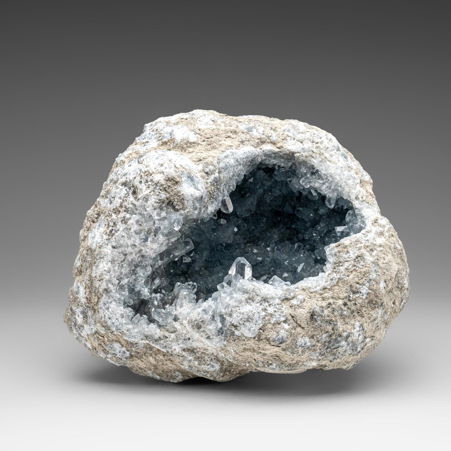 Blue Celestite Cluster From Sankoany, Ketsepy Mahajanga, Madagascar (11.5 lbs) In New Condition For Sale In New York, NY