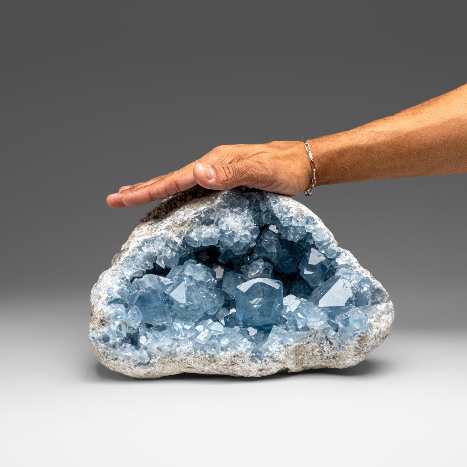Malgascio Blue Celestite Cluster From Sankoany, Ketsepy Mahajanga, Madagascar (21.5 lbs) in vendita