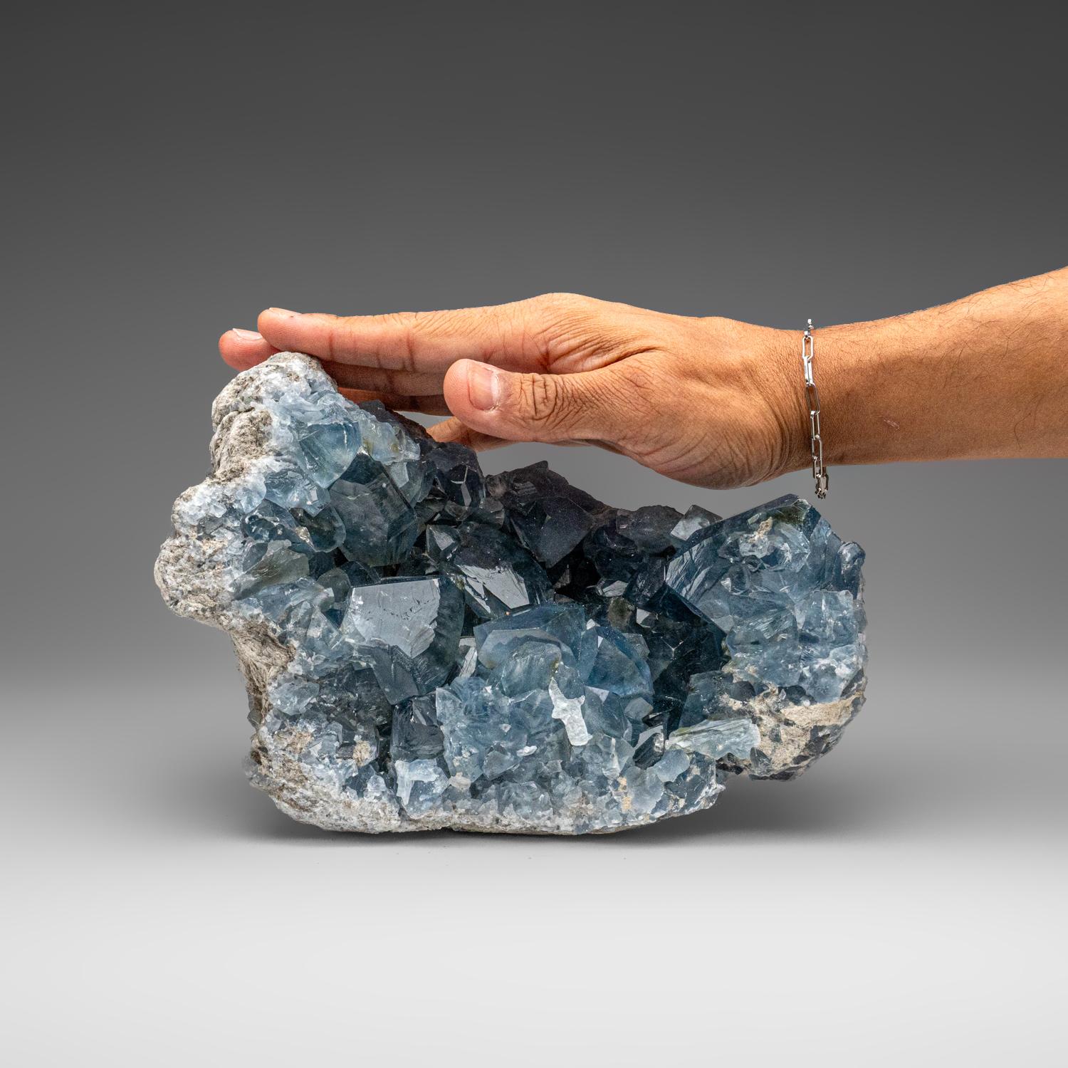 Malgascio Blue Celestite Cluster From Sankoany, Ketsepy Mahajanga, Madagascar (9 lbs) in vendita