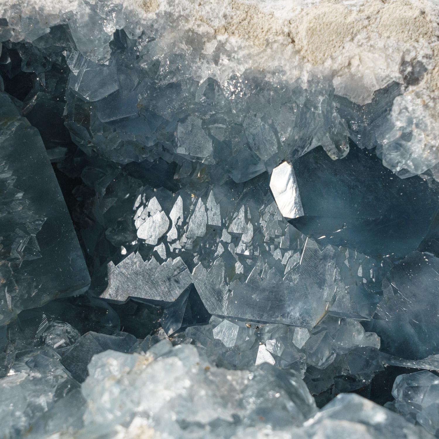Other Blue Celestite Cluster Geode From Sankoany, Ketsepy Mahajanga, Madagascar (14 lb For Sale