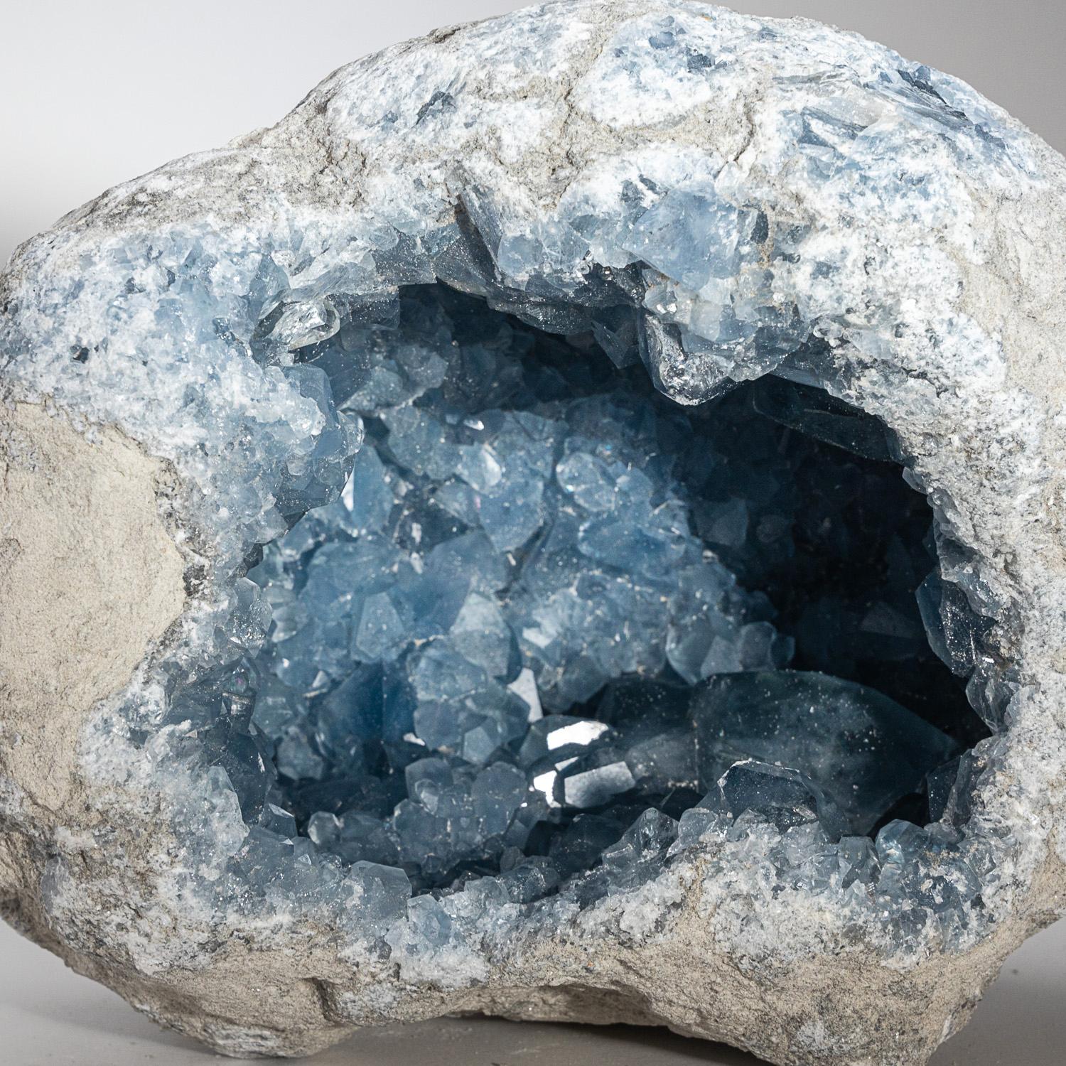 Malagasy Blue Celestite Cluster Geode From Sankoany, Ketsepy Mahajanga, Madagascar (14.5  For Sale