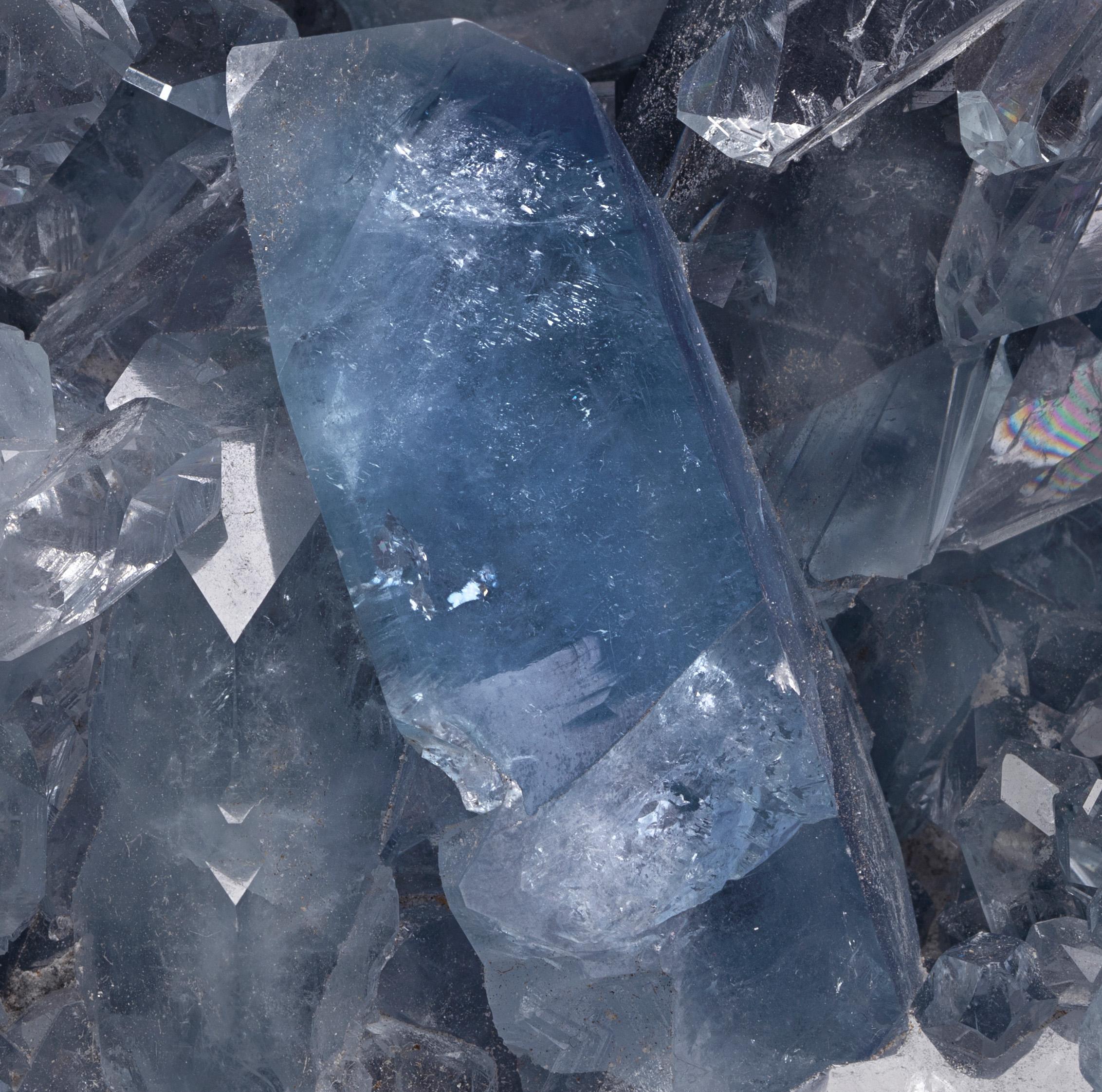 Blue Celestite Geode from Madagascar For Sale 1