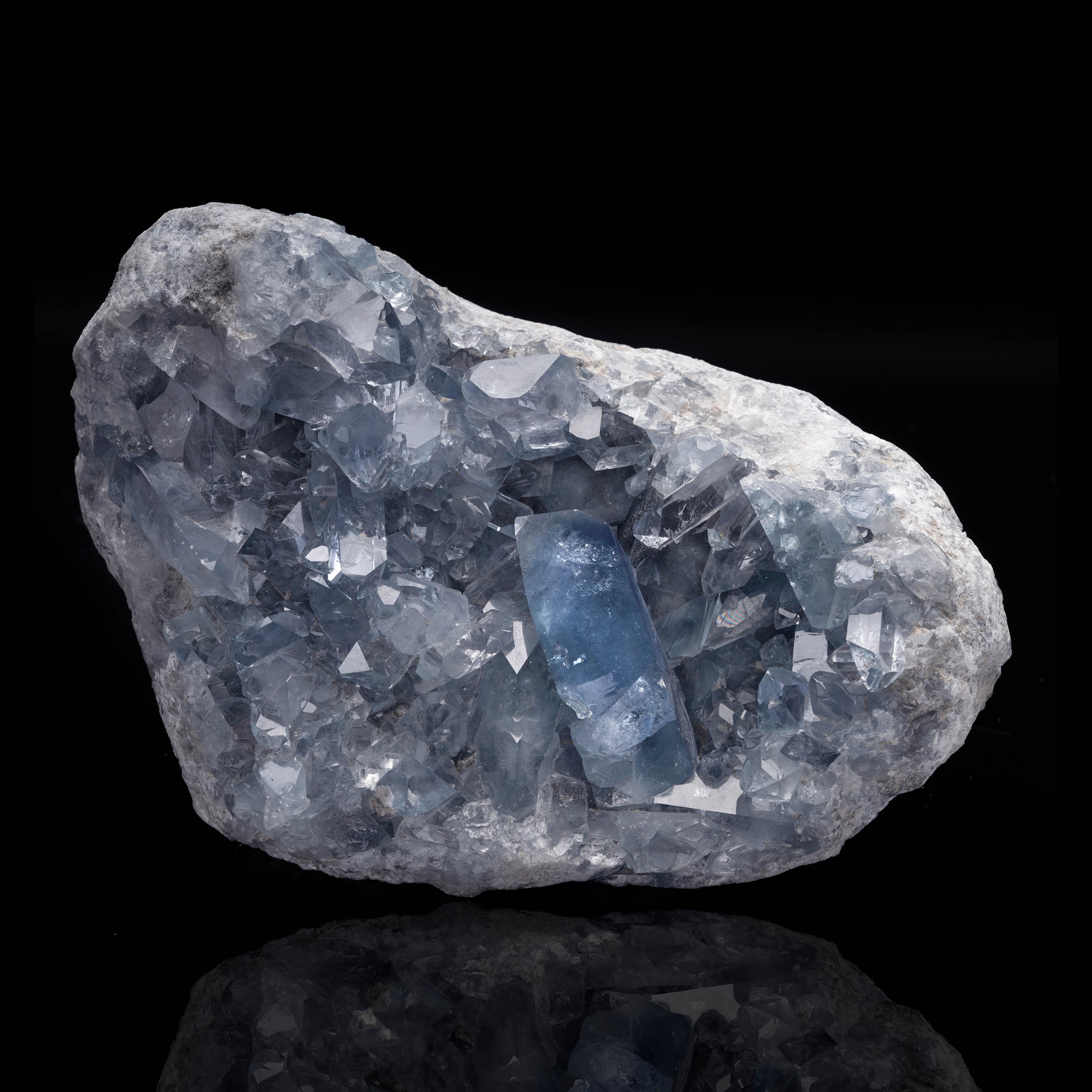 Contemporary Blue Celestite Geode from Madagascar For Sale