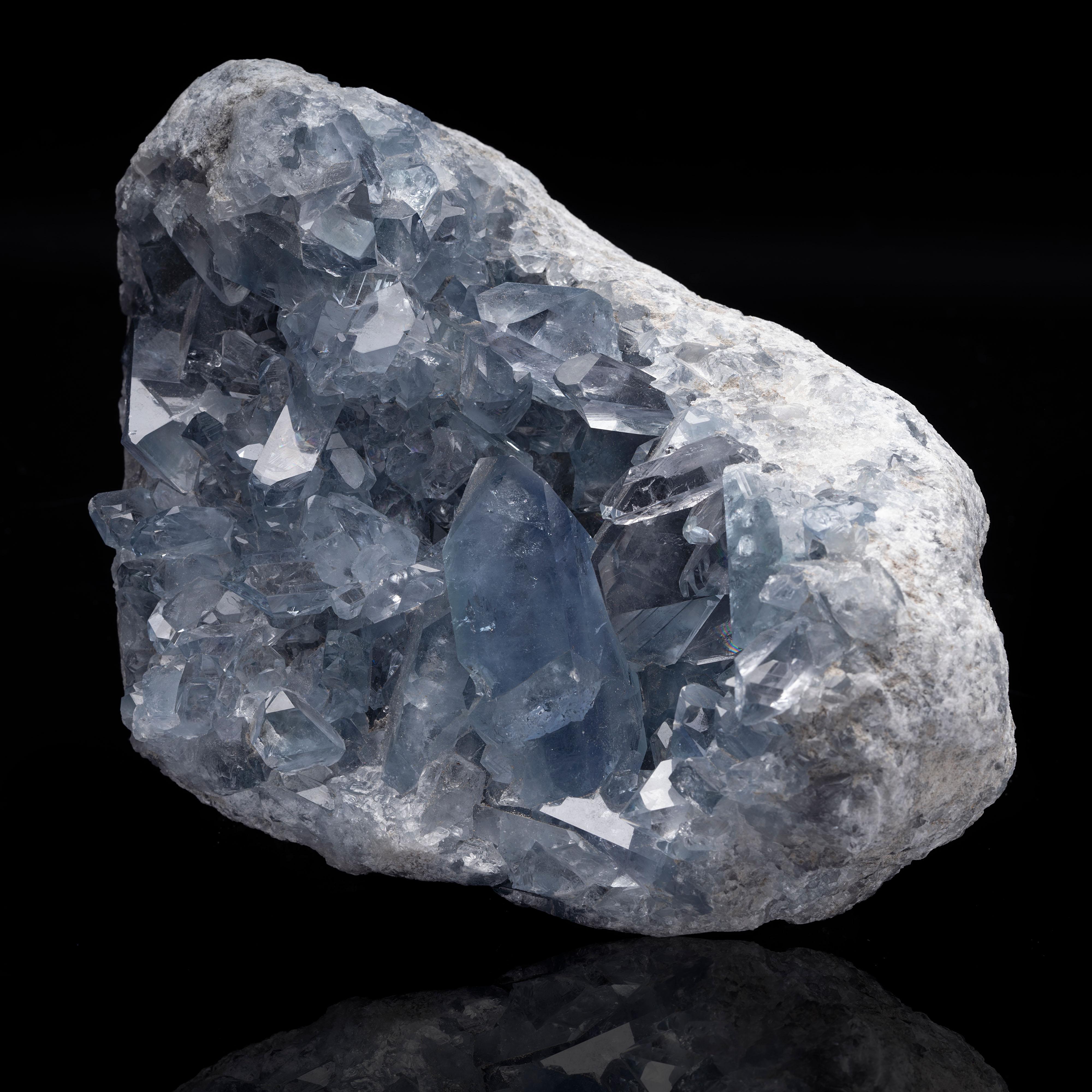 Crystal Blue Celestite Geode from Madagascar For Sale