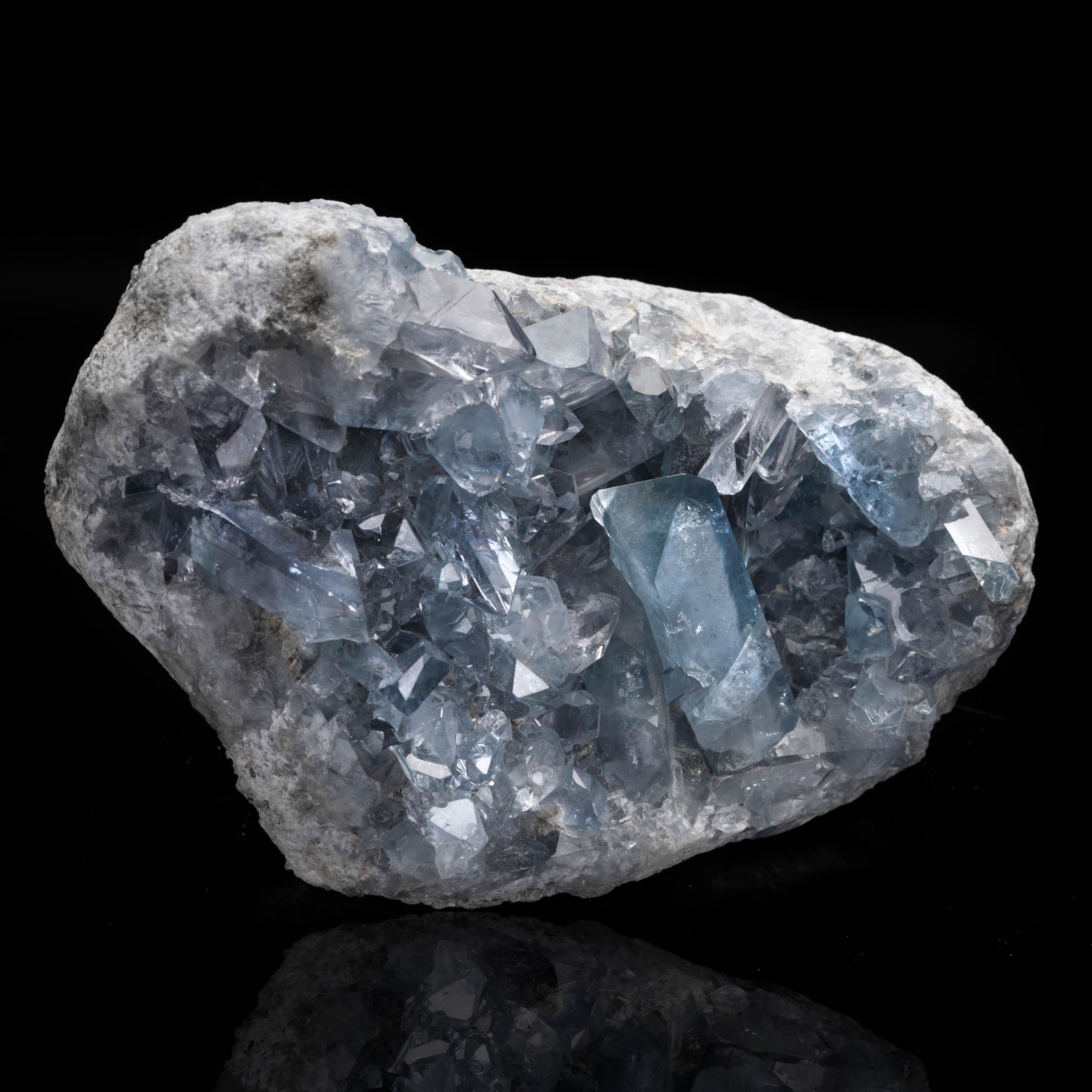Blue Celestite Geode from Madagascar In New Condition For Sale In New York, NY