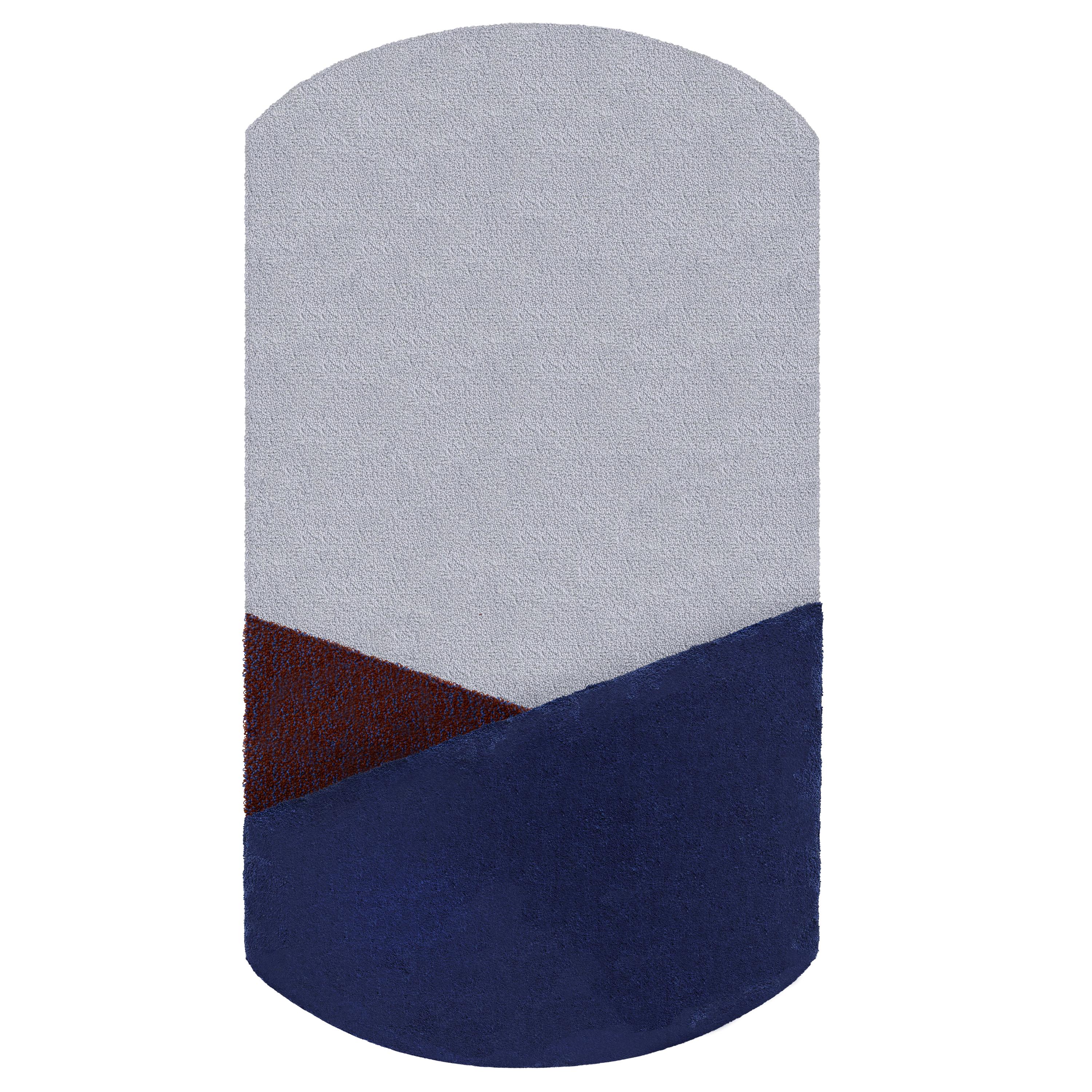 Blue Center Oci Rug by Seraina Lareida For Sale