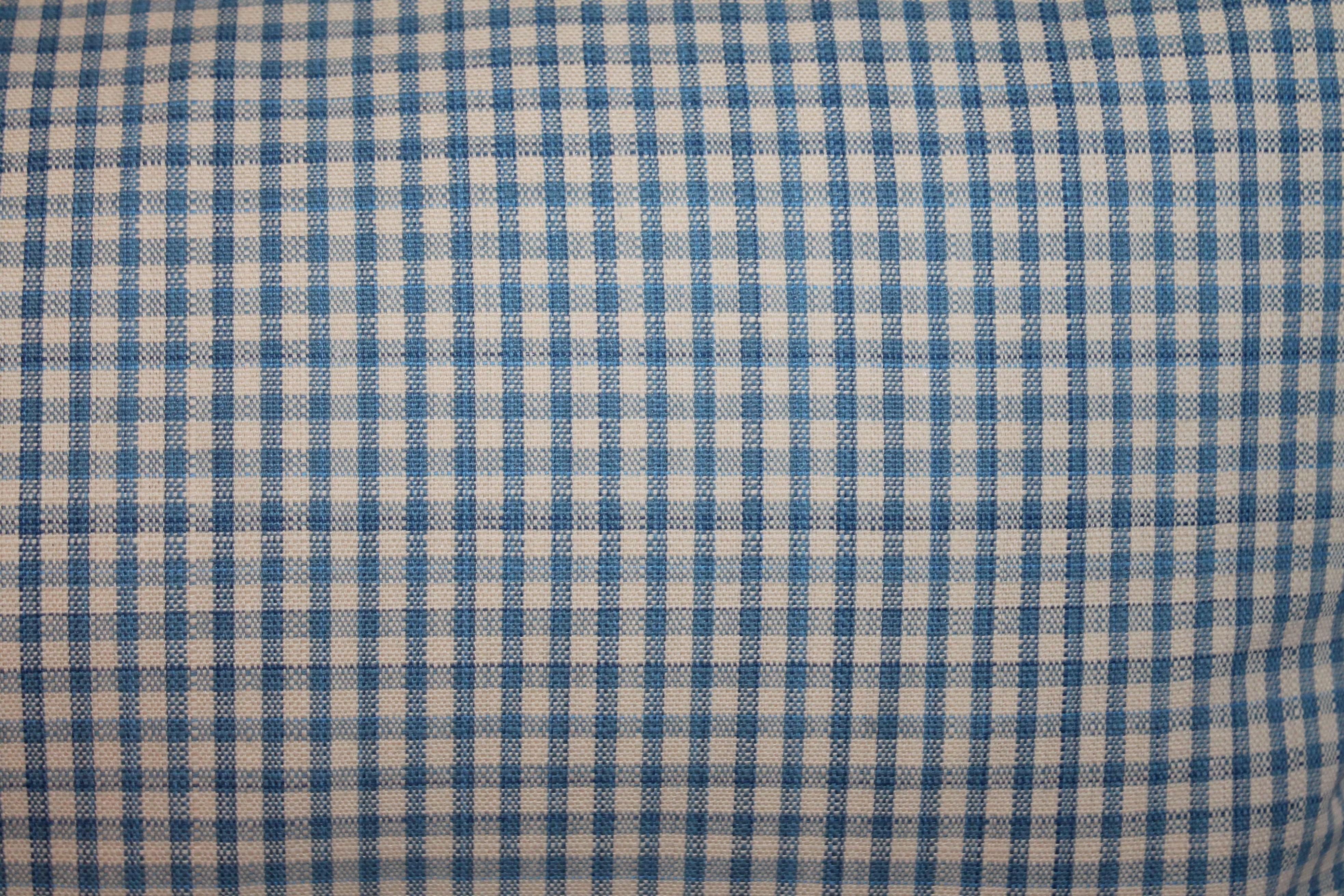 20th Century Blue Center Stripe Lambs Wool Pillows, Three
