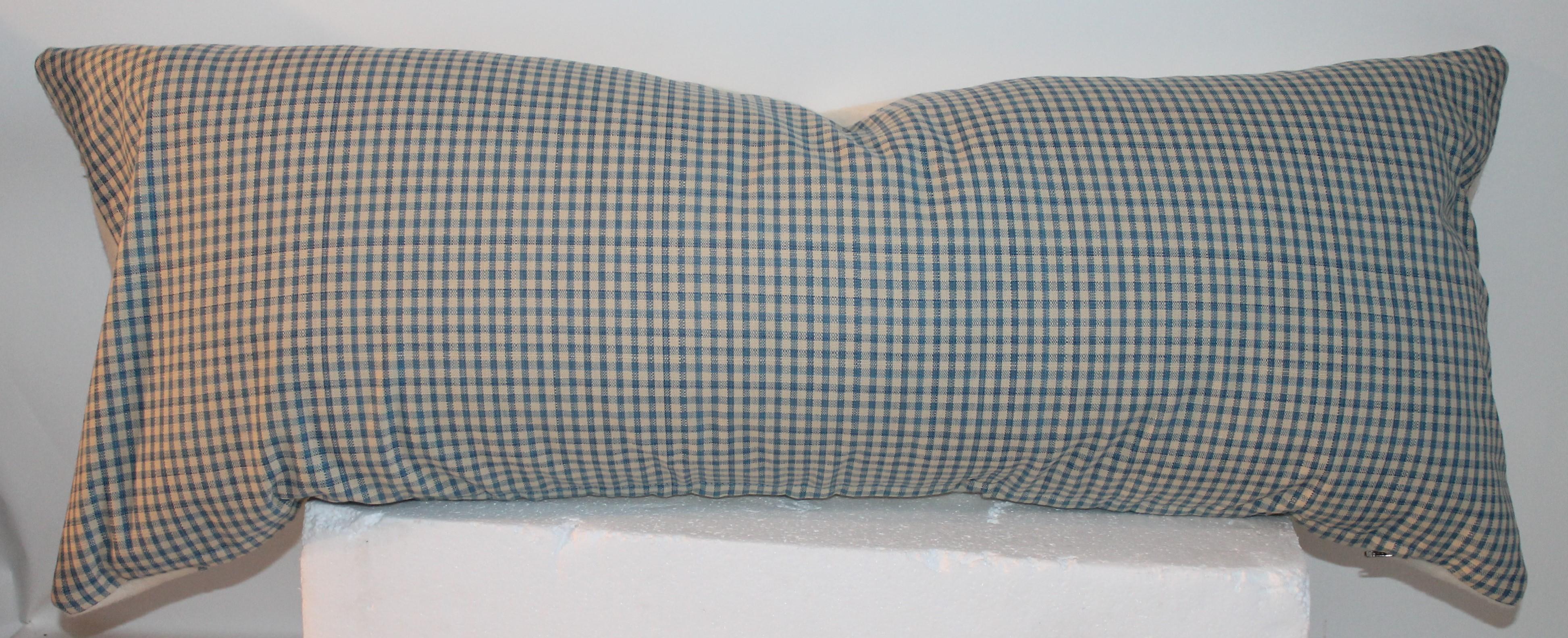 Blue Center Stripe Lambs Wool Pillows, Three 1