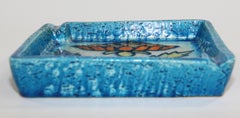 Posacenere in ceramica blu di Aldo Londi per Bitossi Realizzato a mano in Italia