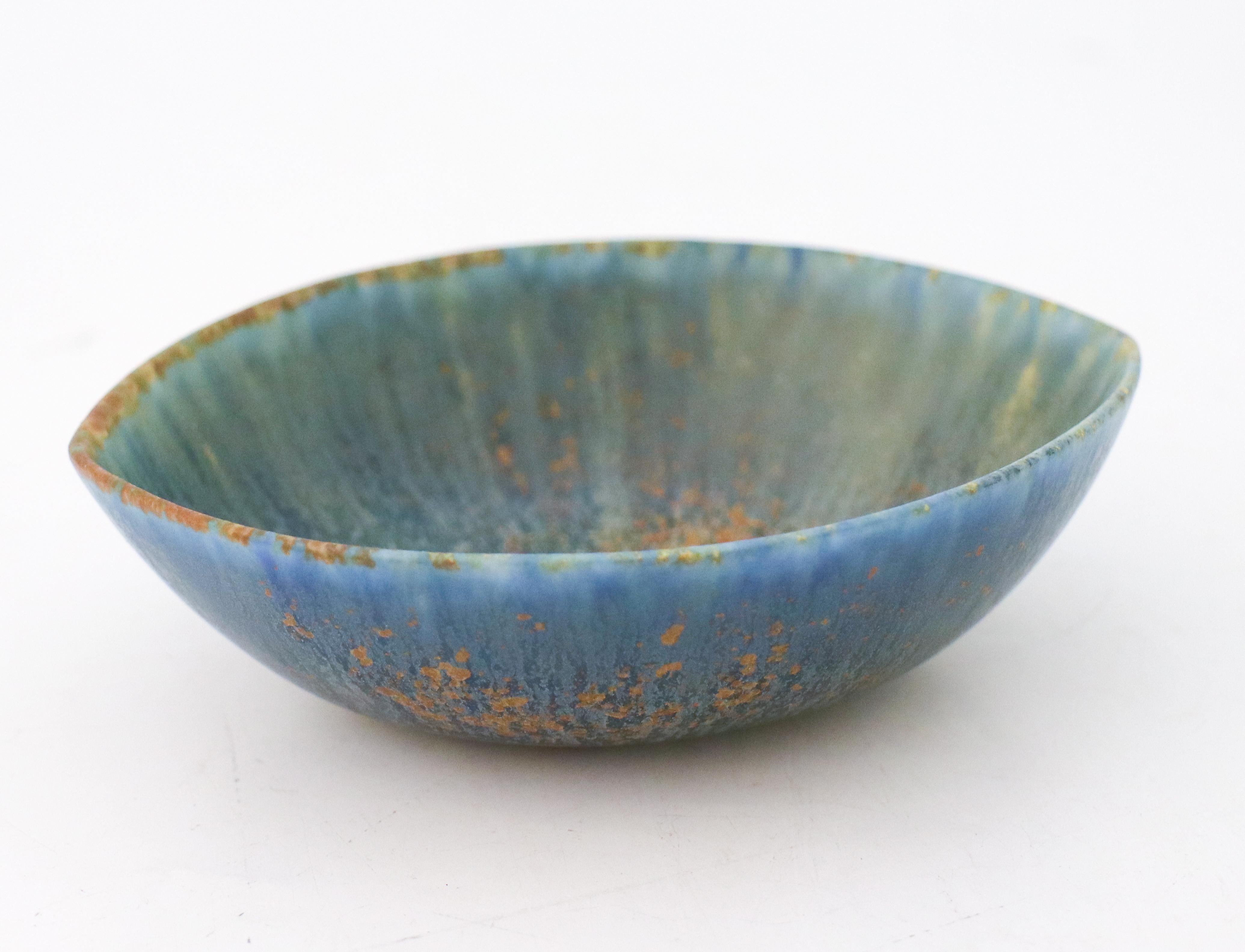 Swedish Blue Ceramic Bowl - Carl-Harry Stålhane - Rörstrand - Mid 20th Century For Sale