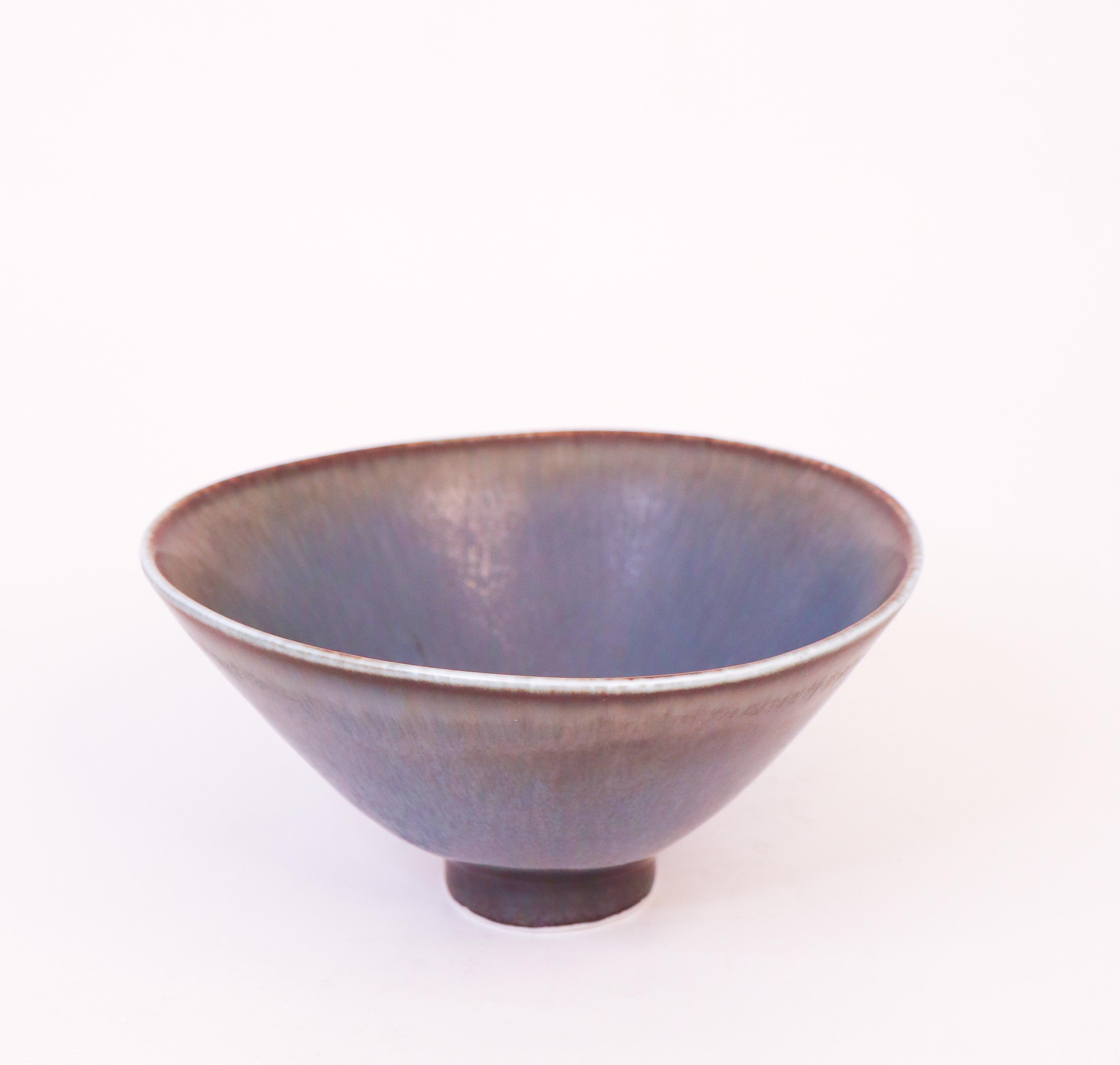 Swedish Blue Ceramic Bowl - Carl-Harry Stålhane - Rörstrand  Mid 20th Century For Sale