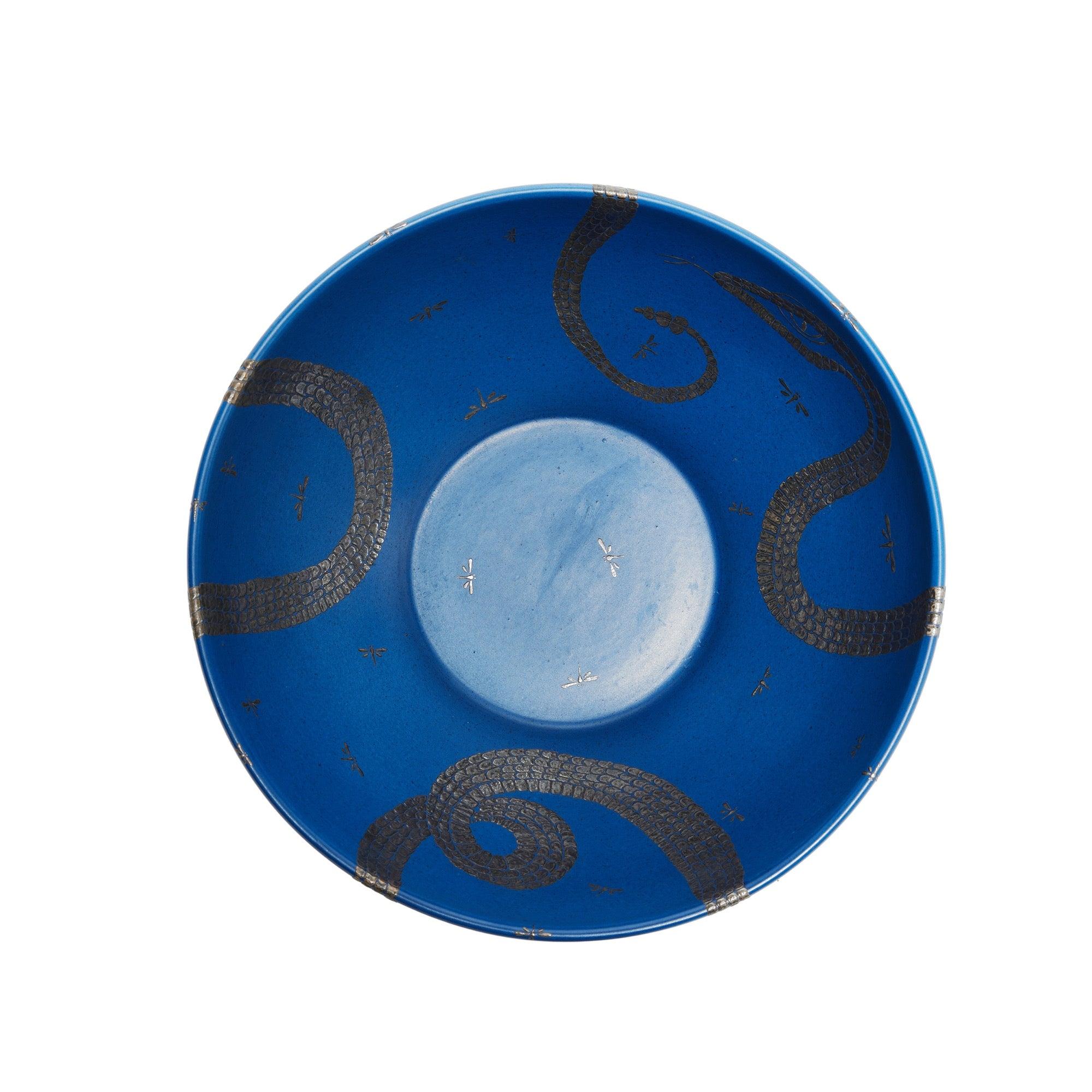 Mexicain Bol en céramique bleue d'Emilia Castillo en vente