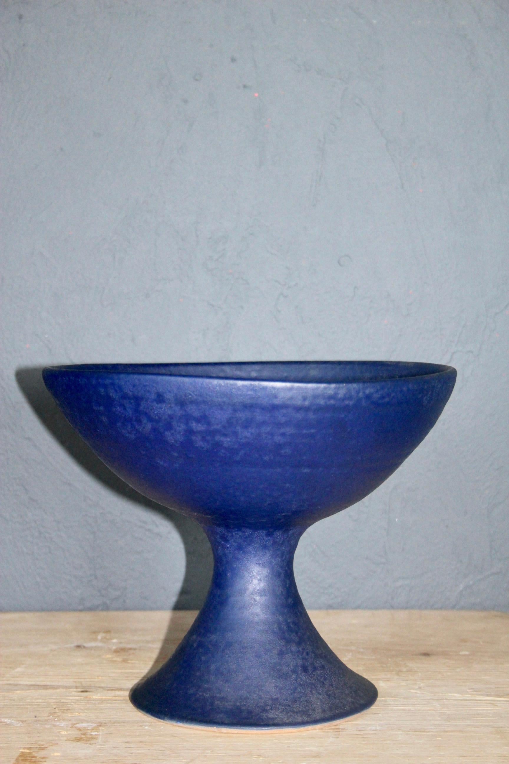 Blue ceramic signed cup piece unique.