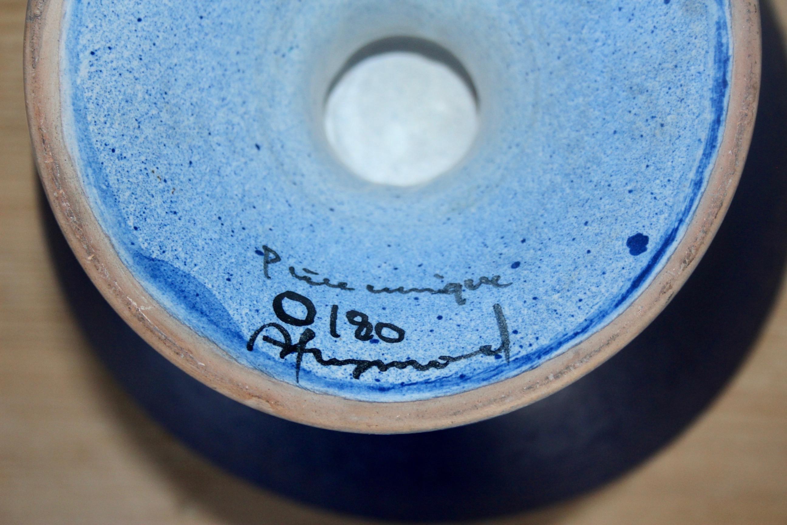 Mid-20th Century Blue Ceramic Cup