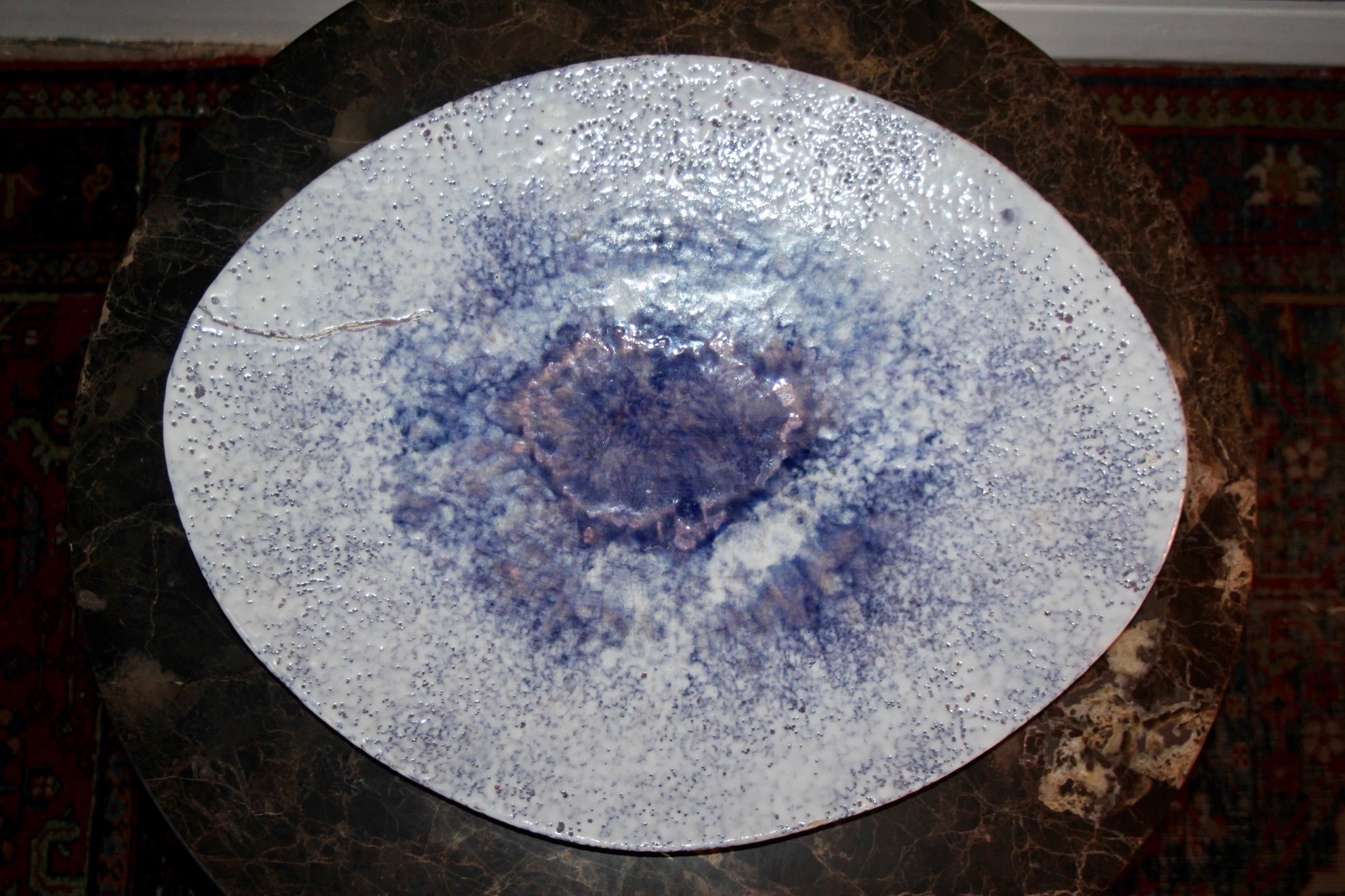 Vide poche decorativo de cerámica azul Europeo en venta