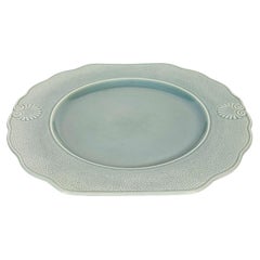 Blue ceramic dish, France, 1970