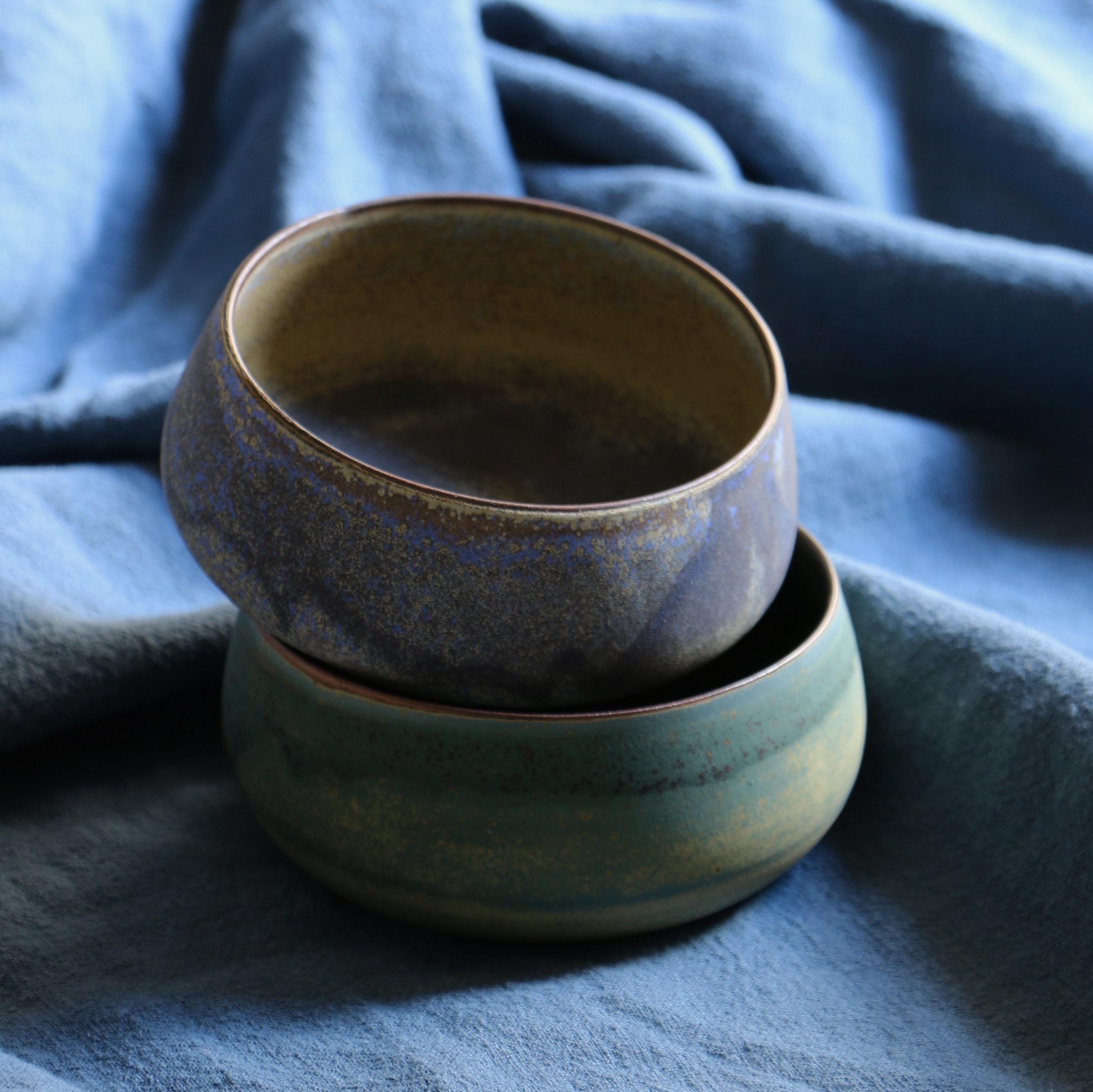 Contemporary Blue Ceramic Dish, Ingrid Van Munster For Sale