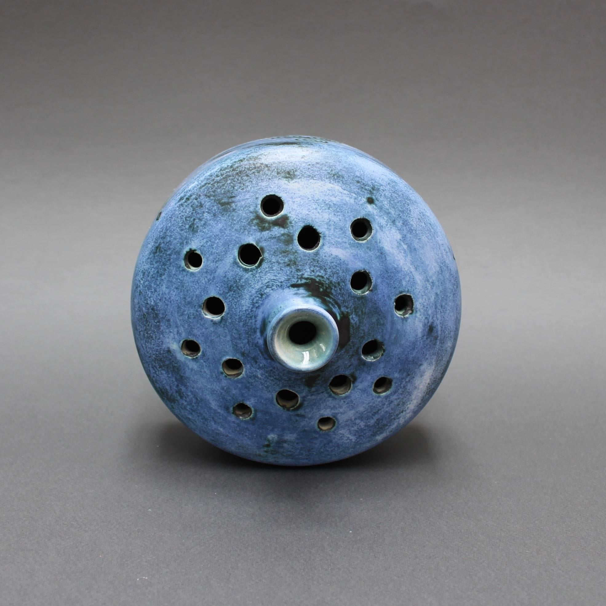 Blue Ceramic Flower Vase by Jacques Blin, circa 1950s 1