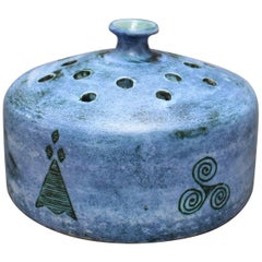 Blue Ceramic Flower Vase by Jacques Blin, circa 1950s