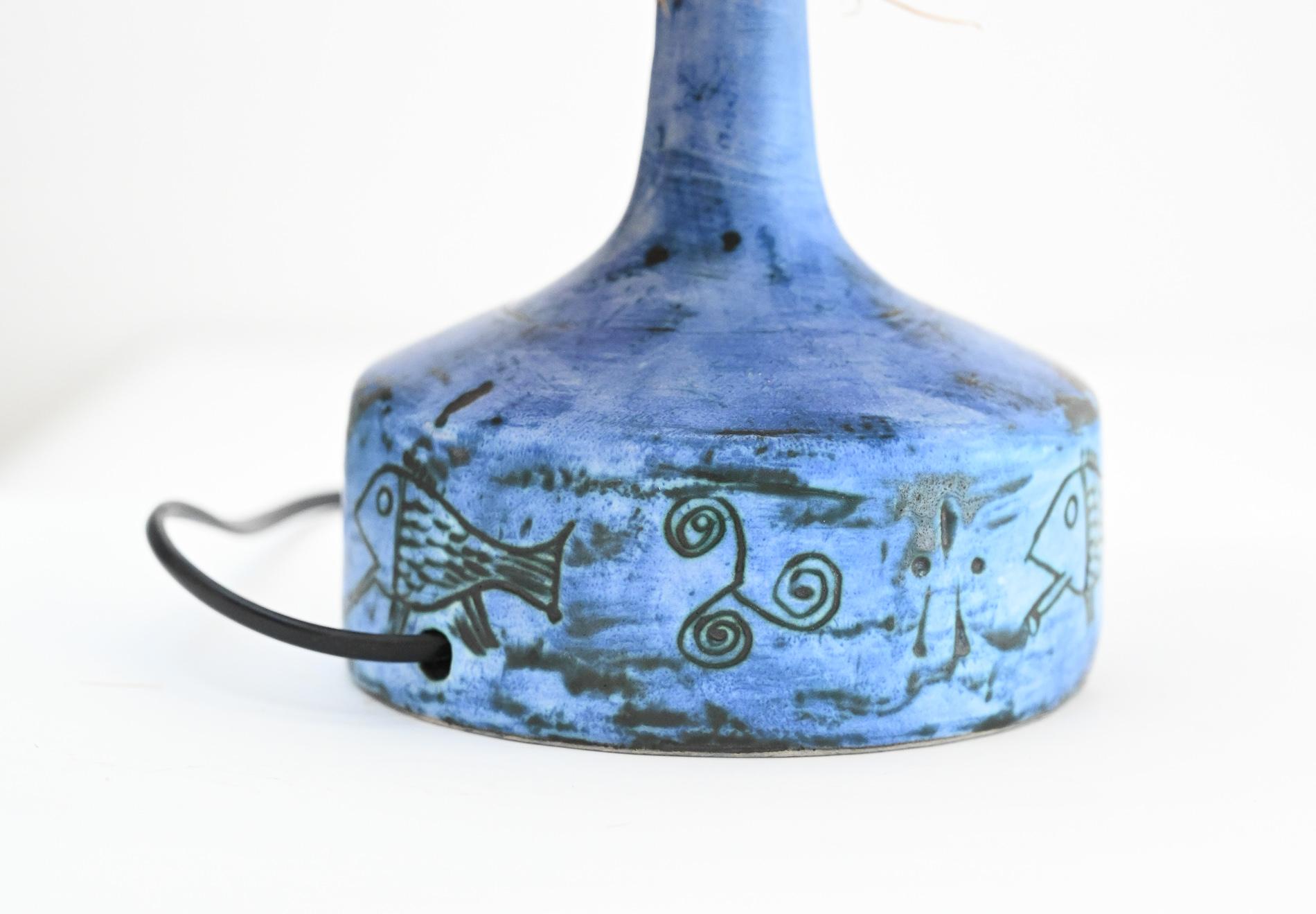 Blue Ceramic Jacques Blin Table Lamp 5