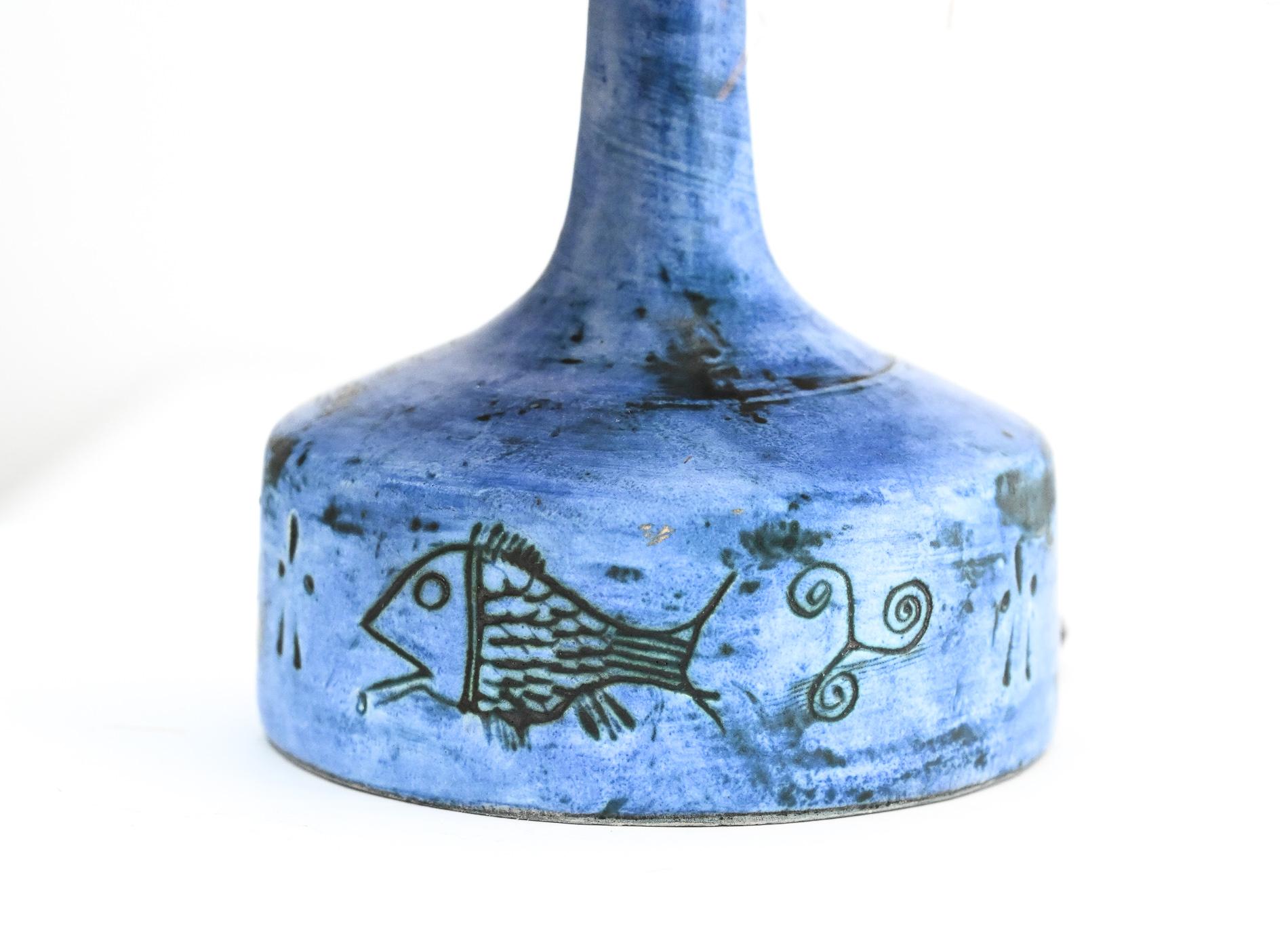 Blue Ceramic Jacques Blin Table Lamp 3