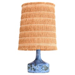 Lampe de table en céramique bleue Jacques Blin