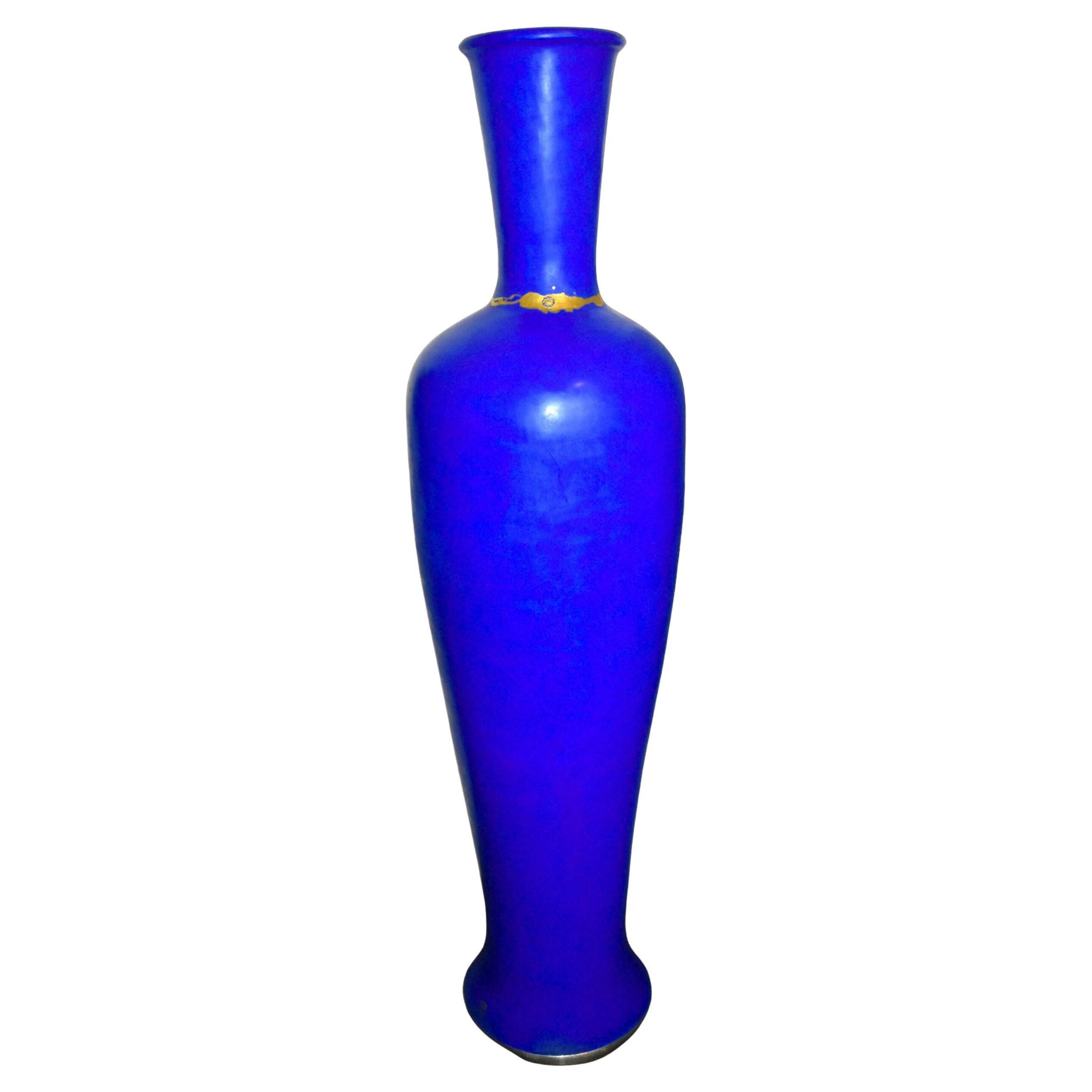 Vasetti di ceramica blu con strass