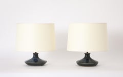 Blue Ceramic Lamps, France 1970's