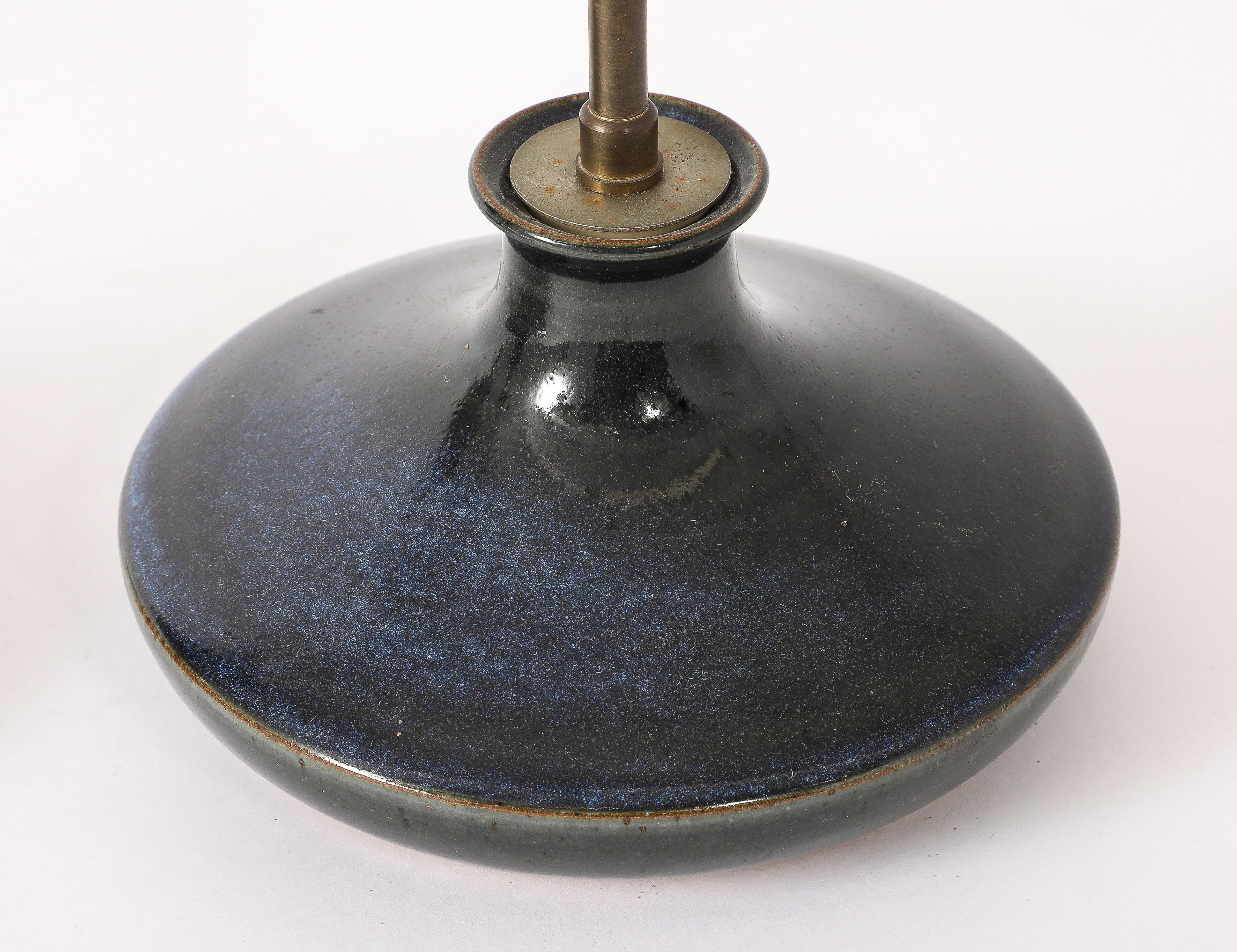 Céramique Lampes en céramique bleue, France, années 1970 en vente