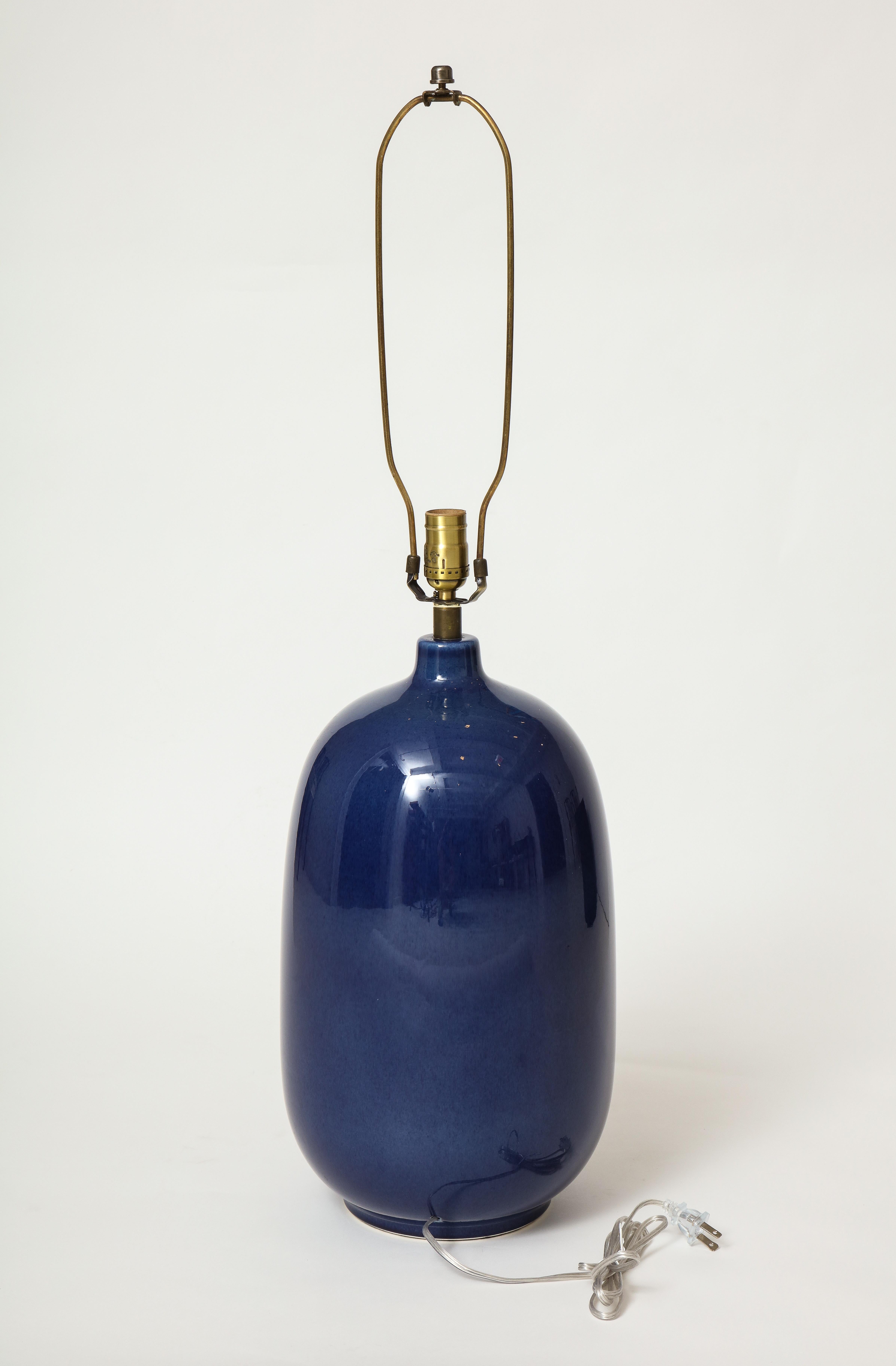 Blue Ceramic Lotte & Gunnar Bostlund Lamp 1