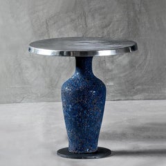 Blue Ceramic Low Center Table