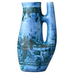 Pichet vase sgraffite du milieu du siècle dernier de Jacques Blin, France, vers 1950