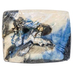 Blauer Keramikteller, signiert von Jeppe Hagedorn, Dänemark 1960er Jahre