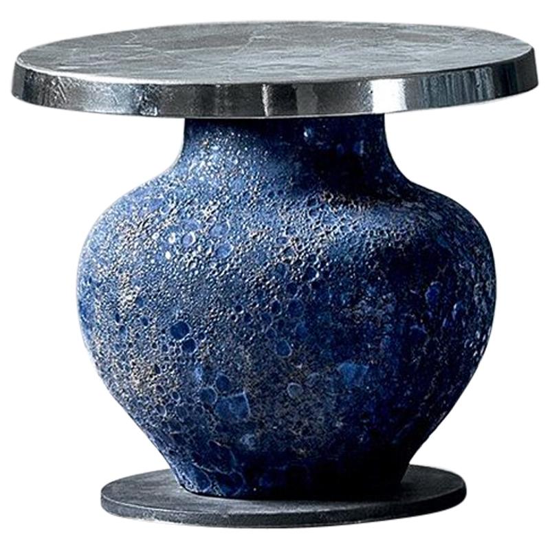 Blue Ceramic Side Table