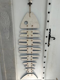 Blue ceramic skeleton fish, 20th century