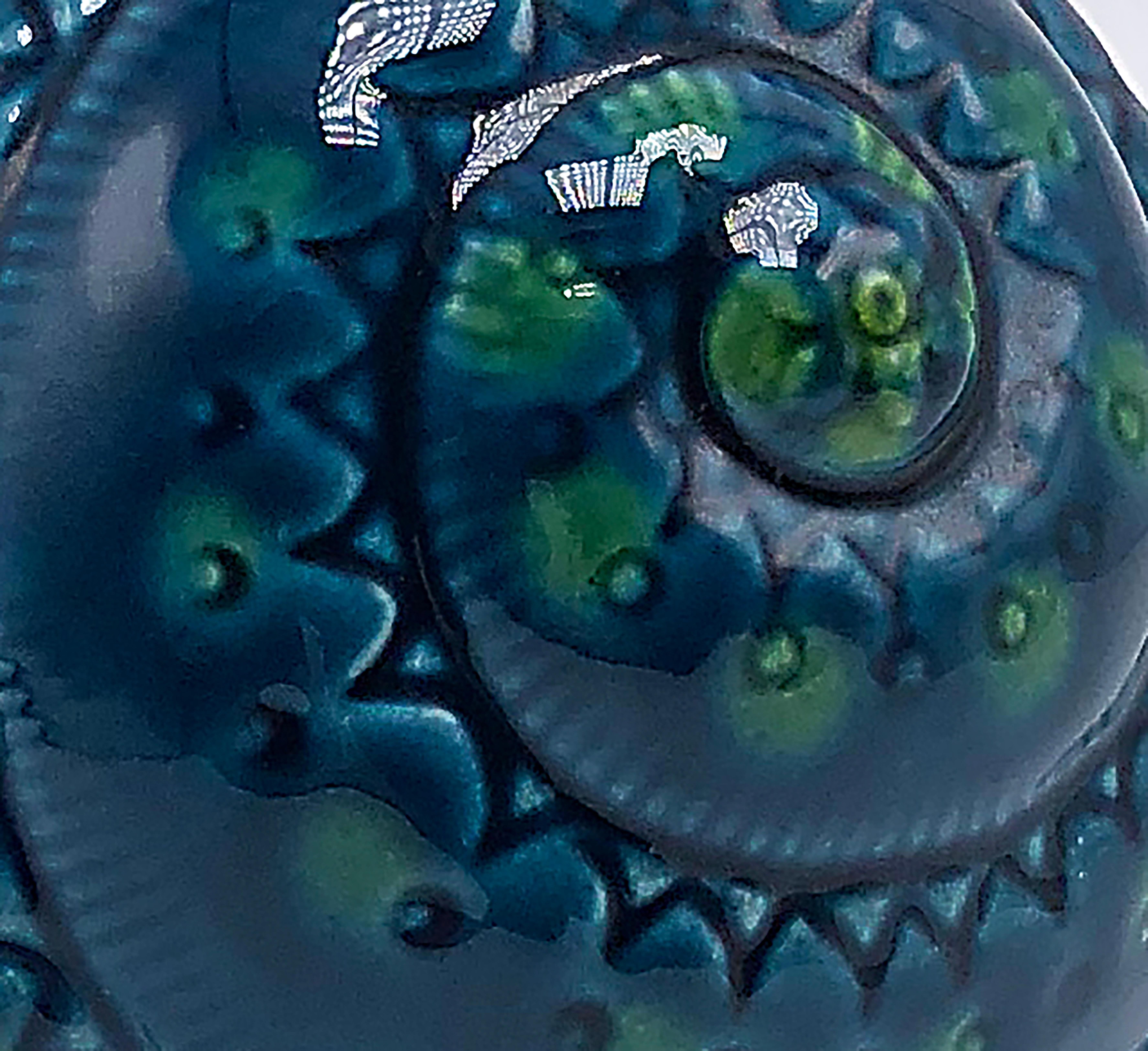Blue ceramic snail in the style of Bitossi, circa 1960.