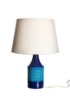 Blue Ceramic table lamp, Bitossi, Italy, 1960s