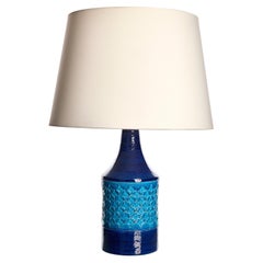 Lampada da tavolo in ceramica blu, Bitossi, Italia, anni '60