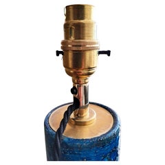 Lampe de table en céramique bleue d'Aldo Londi pour Bitossi, années 1960