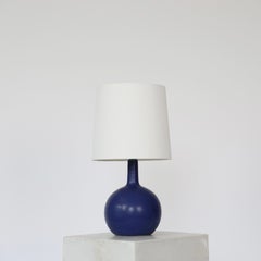 Blue Ceramic Table Lamp by Eigil Hinrichsen, 1950s, Denmark