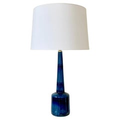 Blue Ceramic Table Lamp By Søholm Pottery, circa 1960, Denmark.