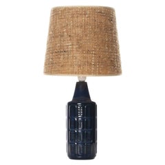 BLUE CERAMIC table lamp by Soholm in the 1960s with vintage shade included