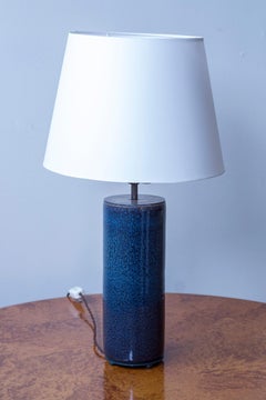 Lampe de table en céramique bleue conçue par Josef Frank pour Firma Svenskt Tenn 1960s